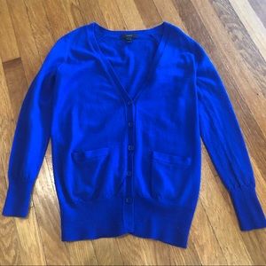 NWOT J. CREW royal blue button up cardigan